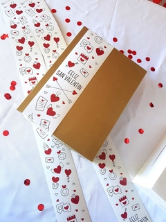 Faja de cartón para decorar cajas San Valentín 8cm de alto x 1mt de largo x 5 unidades