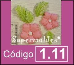 Molde de silicona flores y hojas 1.11