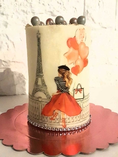 Transfer para torta piñata mini Paris rojo (molde 10*14) en internet