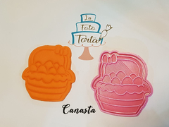 Cortante para cookies con sello canasta