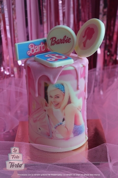 Transfer para torta piñata chica Barbie