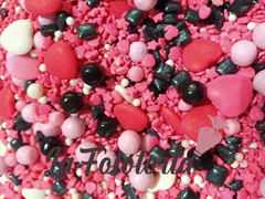 SPRINKLES X 100 GRAMOS FUCSIA Y NEGRO