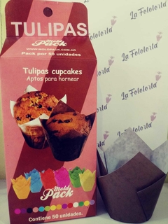 Tulipas para Cupcakes x 10 unidades Marrón
