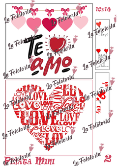 Transfer Para torta piñata mini 14x10 cm San Valentín, Día de los Enamorados, Amor, Love num 2