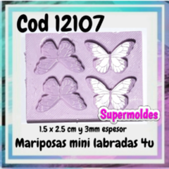 Molde para resina mini mariposas 4u cod 12105 Supermoldes