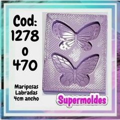 Molde mariposas 2u labradas cod 4.70/12.78Supermoldes