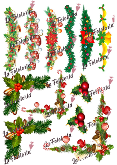 Stickers para decorar las cajas Navidad guirnaldas
