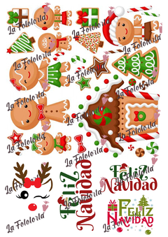 Stickers para decorar las cajas Navidad muñecos