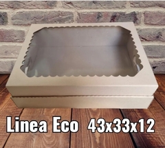 Caja rectangular para torta numero 43*33*12 base y tapa kraft