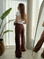 PANTALON WIDE LEG MARRON - comprar online