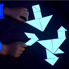TANGRAMA NOCTURNO Fluorescente. Puzzle para armar figuras. Brilla en la oscuridad! en internet