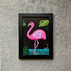 Quadro Preto A5 - Flamingo