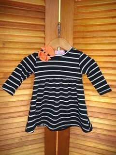 vestido baby mg longa listrado tal filha - comprar online