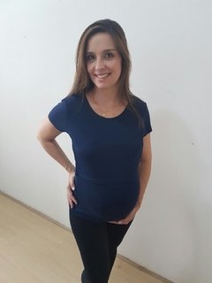 Blusa de amamentação básica manga curta lisa - Dnmammy roupas de amamentação