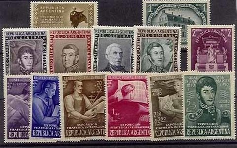 AÑO COMPLETO DE 1950 (13 SELLOS + 2 BLOQUES)