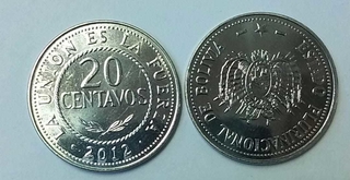 BOLIVIA 2012 20 CENT