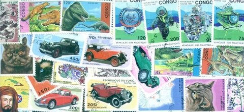 Colección de 25 estampillas de CONGO