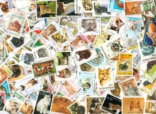 Colección Universal de 100 estampillas del tema GATOS