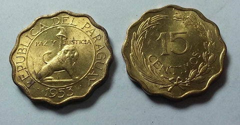 PARAGUAY 1953 15 CTS
