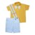 roupa social infantil masculina camisa manga curta amarela