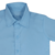 detalhe gola e pé de gola camisa social azul infantil