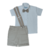 Roupa batizado infantil camisa branca e bermuda bege 