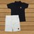 Conjunto Camisa Polo Infantil Preta Bermuda Branca - comprar online