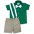 conjunto roupa social infantil camisa manga curta verde