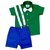 conjunto social infantil com camisa verde e bermuda branca