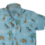 detalhe gola e pé de gola camisa social infantil safari azul 