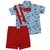 roupa social infantil masculina baby shark bermuda vermelha