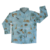 Camisa social azul com estampa de safari
