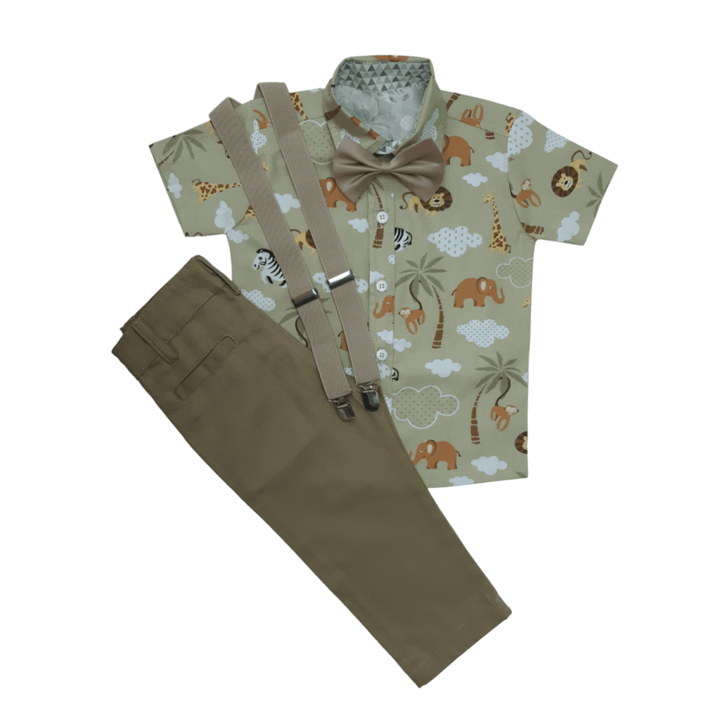 roupa do safari infantil aniversario menino conjunto masculino calça