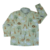 Camisa social masculina infantil co manga longa e estampa de safari com fundo verde 