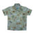 Camisa social infantil com estampa de safari e fundo verde 