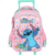 MOCHILA E LANCHEIRA COM RODA LUXEL STITCH TROPICAL ROSA - 41552 - comprar online