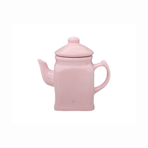 Conjunto de Chá em Porcelana com Bule Rosa Poá 700 ml