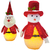 ENFEITE PAPAI NOEL / BONECO DE NEVE VERMELHO COM LED A BATERIA 32X15X6,5CM