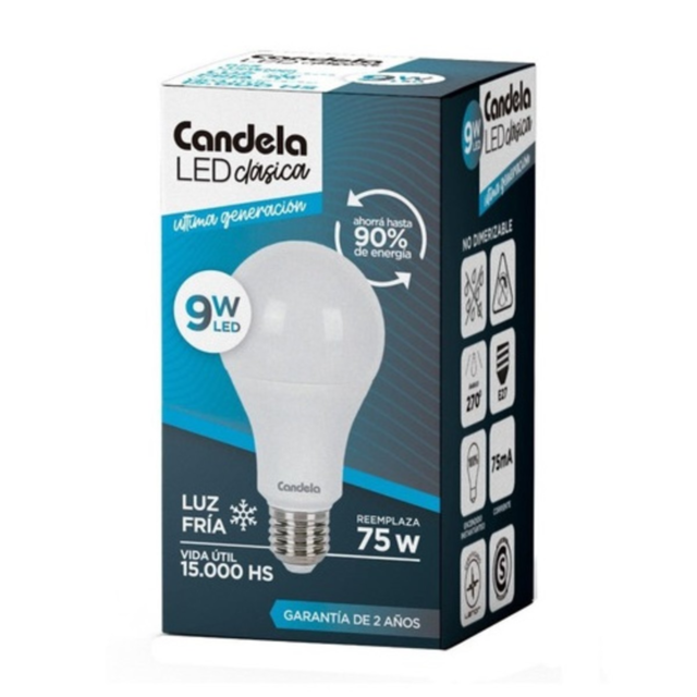LAMPARA LED 9 W FRIA - CANDELA - Comprar en EMI SRL