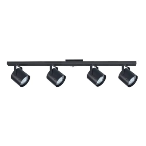 REGLETA ARMADA 4 LUCES 120 CM CON CABEZAL SPOT MOVIL PARA AR111 NEGRO - SAN JUSTO