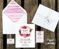 Invitación 15 Años Modelo Flower Stripe - comprar online