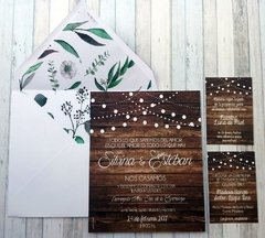 Invitación Bodas Wood Folk - Paper Lovers