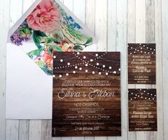 Invitación Bodas Wood Folk - tienda online