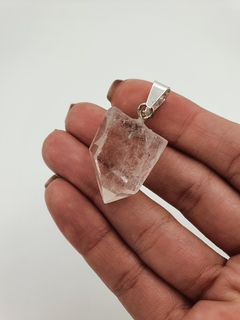 Dije de Cuarzo Cristal de Roca - En Bruto - Grande - Acero en internet