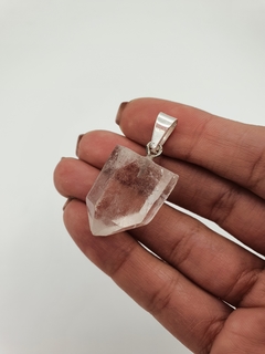 Dije de Cuarzo Cristal de Roca - En Bruto - Grande - Acero - comprar online
