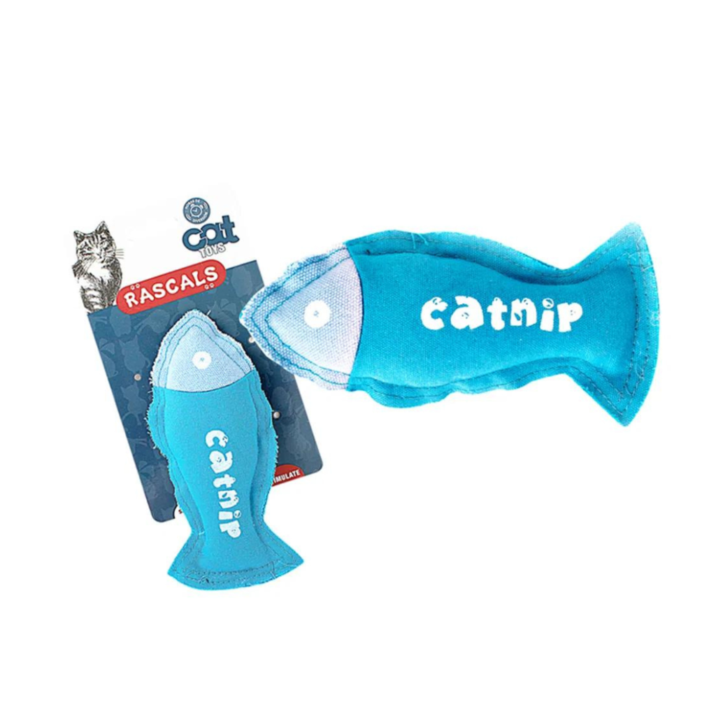 Juguete con Hierba Gatera Rascals Pez 15cm