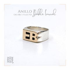 Anillo Doble Inicial con Oro