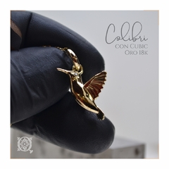 Dije Colibrí de Oro con Cubic - Quimbaya Orfebrería 