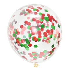 GLOBOS CRISTAL CON CONFETTI NAVIDEÑO