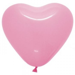 GLOBOS CORAZÓN ROSA LÁTEX x5